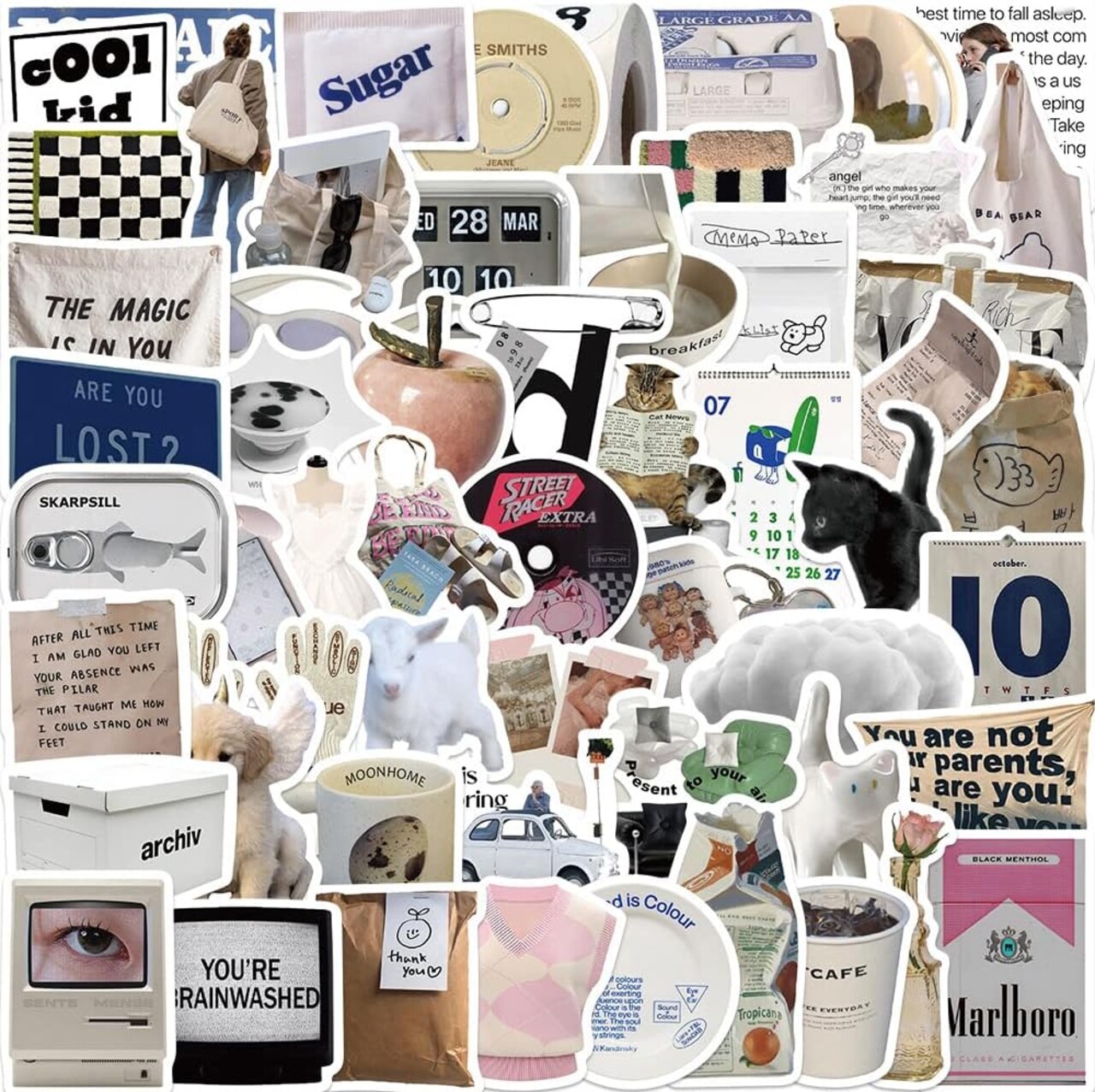 Aesthetic Stickers Pack Waterproof Laptop Stickers Decals 57 Pcs